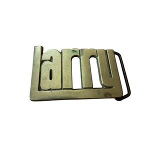 Vintage 1978 Baron Buckle Larry Name Solid Brass Belt Buckle 4045 Taiwan Retro